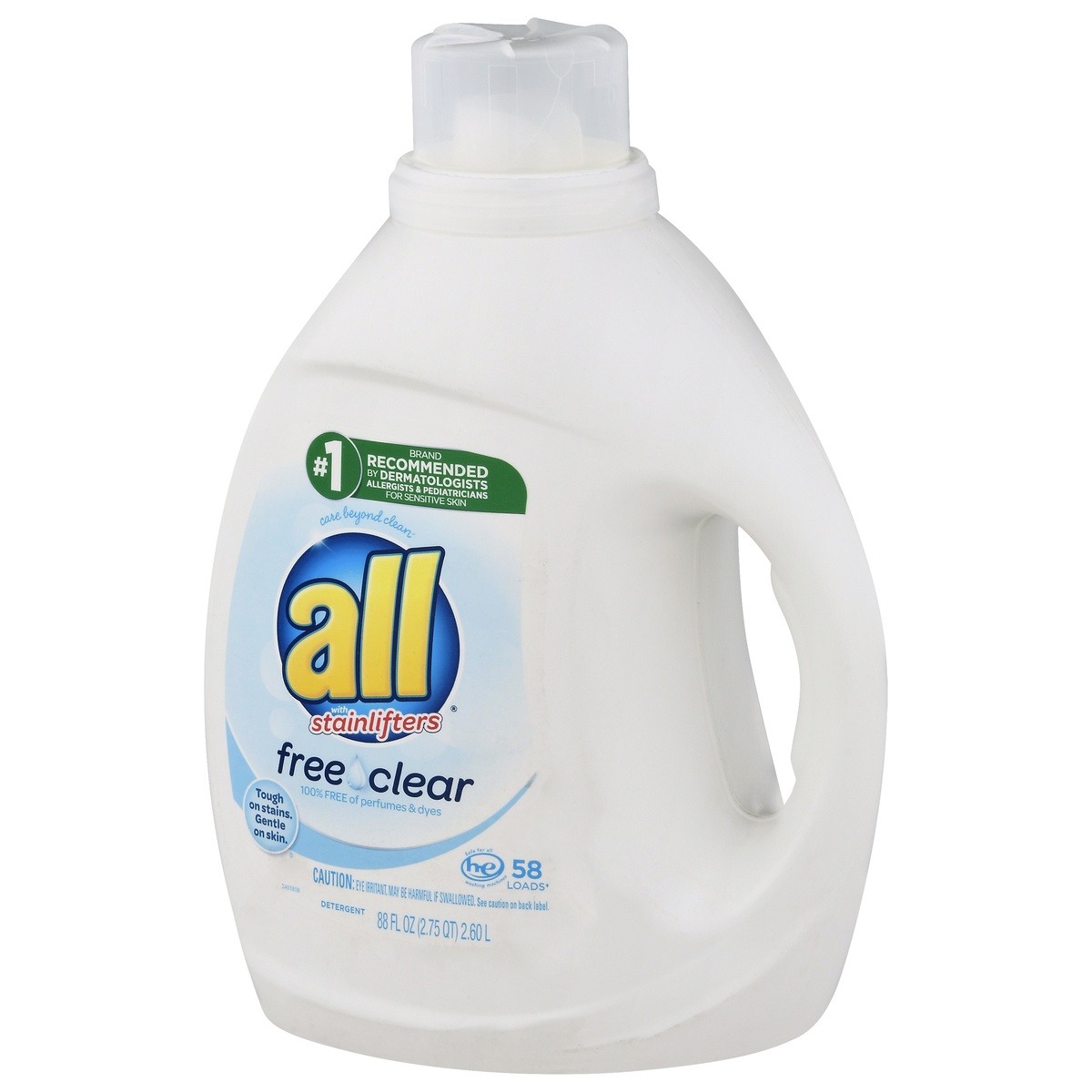slide 3 of 8, All Free Clear with Stain Lifters Liquid Laundry Detergent, 88 oz