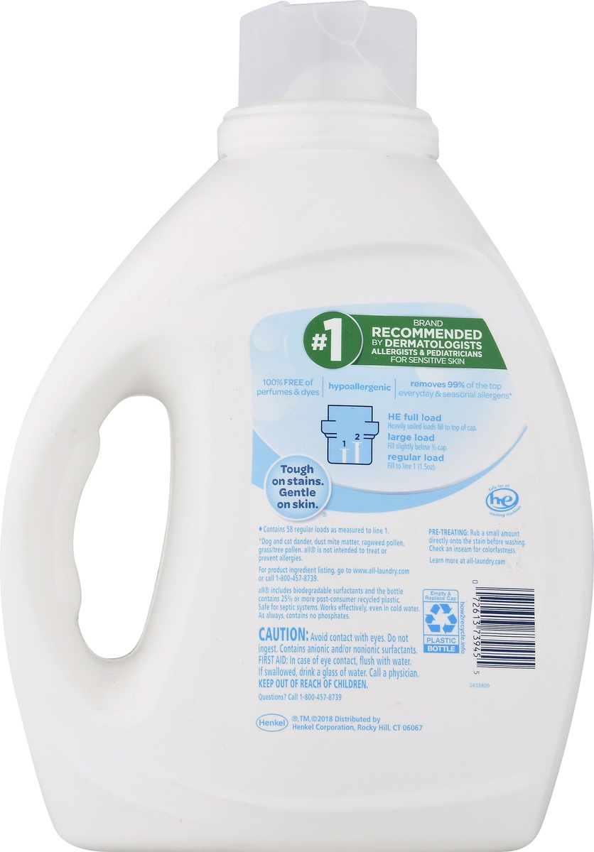 slide 8 of 8, All Free Clear with Stain Lifters Liquid Laundry Detergent, 88 oz