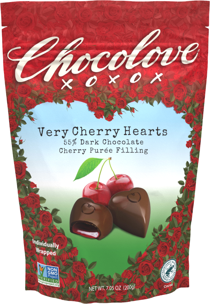 slide 2 of 2, Chocolove Very Cherry Dark Chocolate Hearts, 