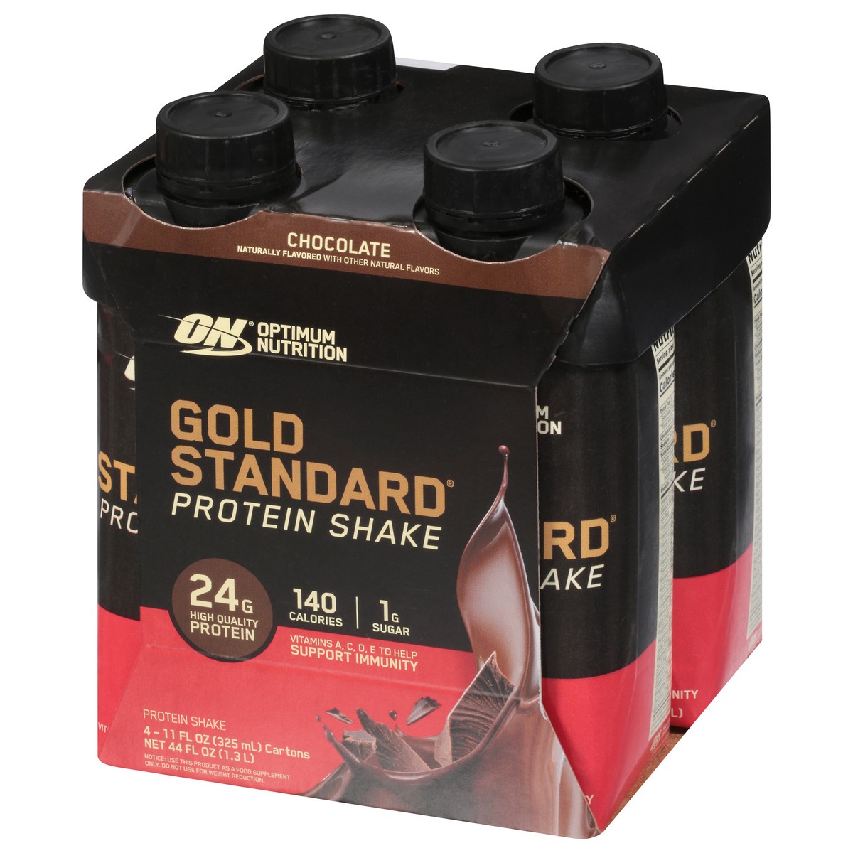 slide 8 of 9, Gold Standard Chocolate Protein Shake Carton 4 - 11 fl oz Cartons, 1 ct