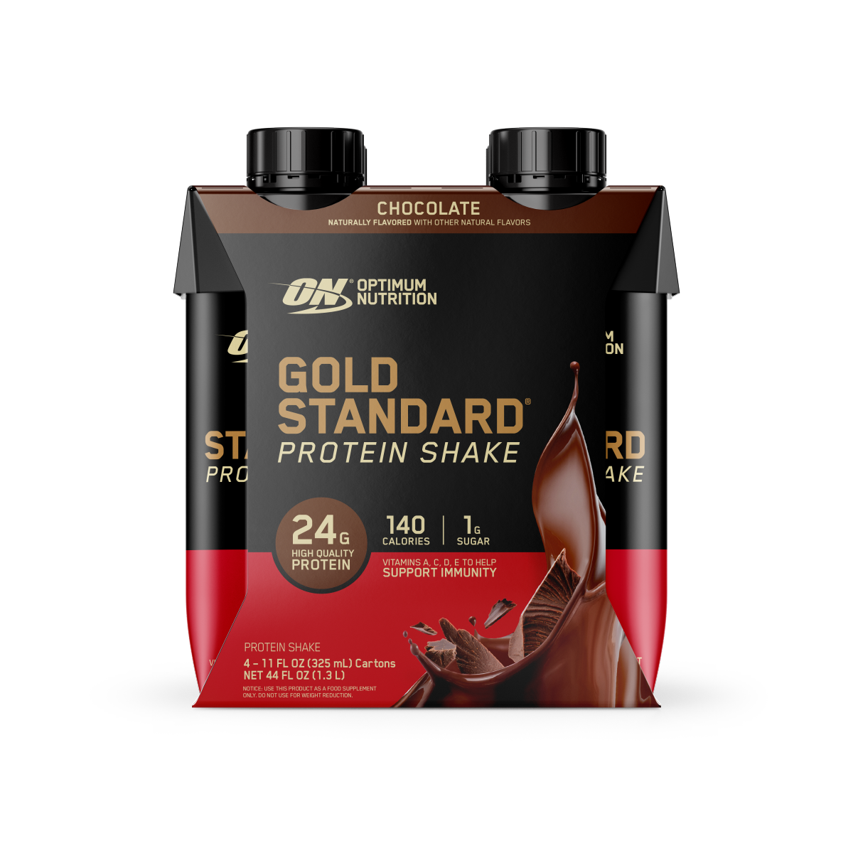 Optimum Nutrition Gold Standard Chocolate Protein Shake Carton 4 11