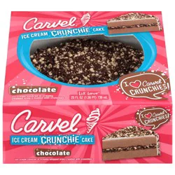 Carvel Lil' Love Chocolate Ice Cream Crunchie Cake, Layers of Chocolate Ice Cream, Whipped Icing and Chocolate Crunchies, Serves up to 5 People