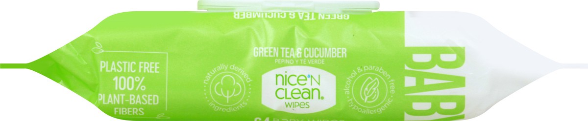 slide 2 of 12, Nice 'n Clean Green Tea & Cucumber Baby Wipes 64 ea, 64 ct