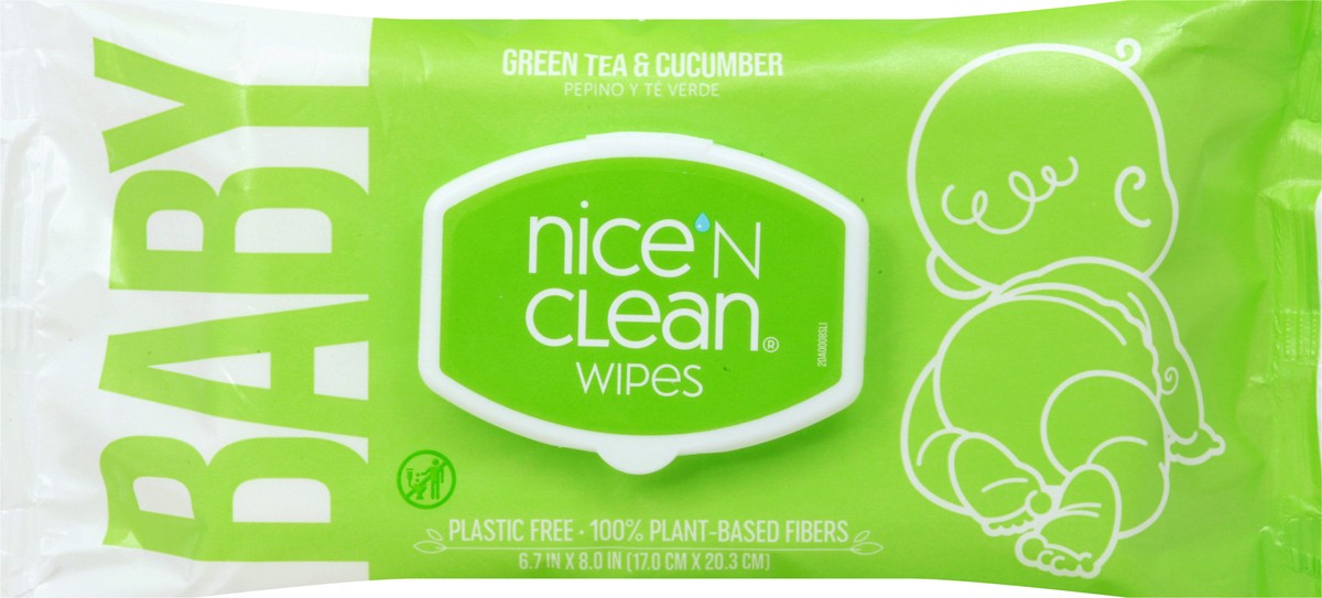 slide 3 of 12, Nice 'n Clean Green Tea & Cucumber Baby Wipes 64 ea, 64 ct