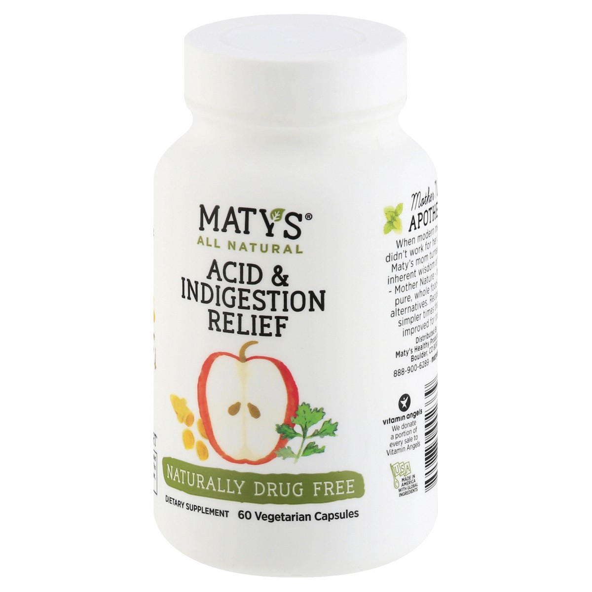 slide 9 of 9, Maty's Vegetarian Capsules Acid & Indigestion Relief 60 ea, 60 ct