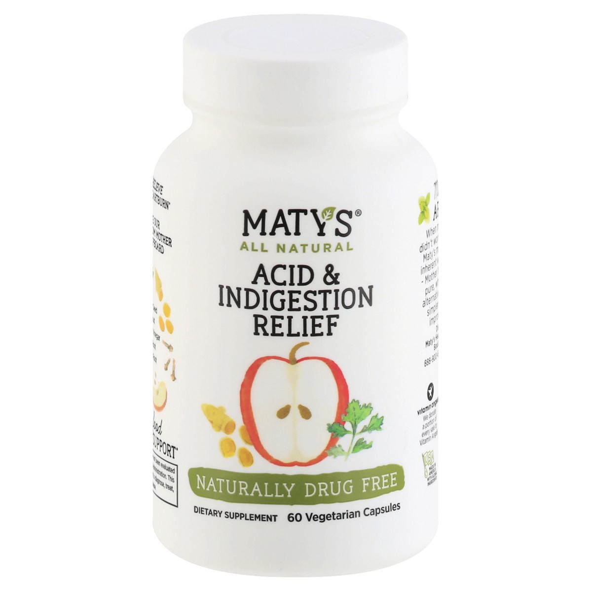 slide 1 of 9, Maty's Vegetarian Capsules Acid & Indigestion Relief 60 ea, 60 ct