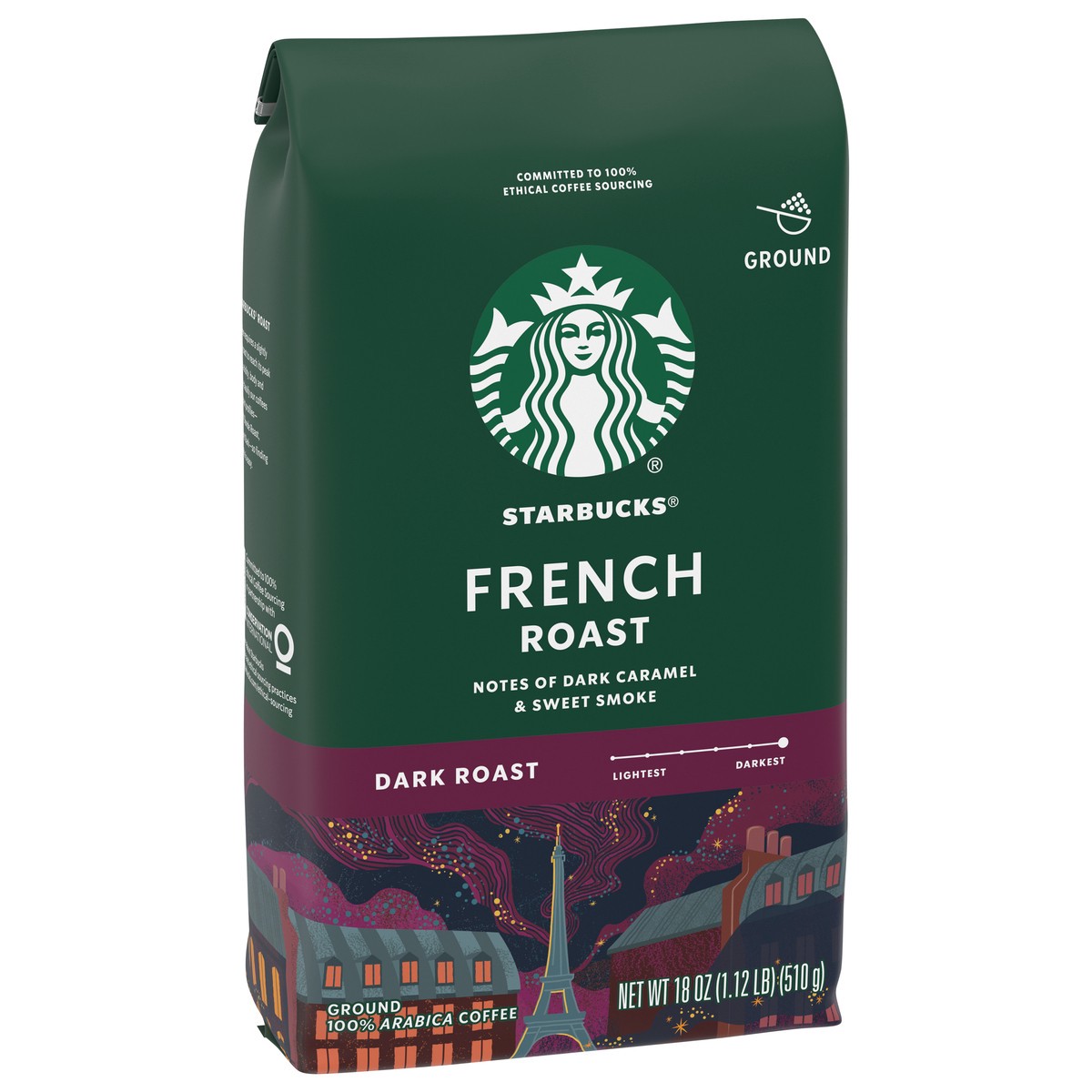 slide 9 of 9, Starbucks Ground Coffee, Dark Roast Coffee, French Roast, 100% Arabica, 1 bag (18 oz), 18 oz