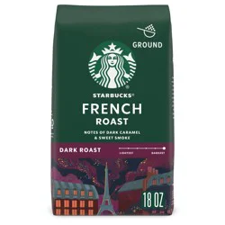 Starbucks Ground Coffee, Dark Roast Hot or Iced Coffee, French Roast, 18 oz