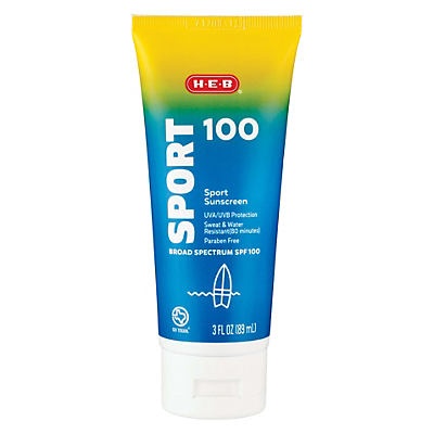 slide 1 of 1, H-E-B Solutions Sport SPF 100 Sunscreen Travel Size, 3 oz