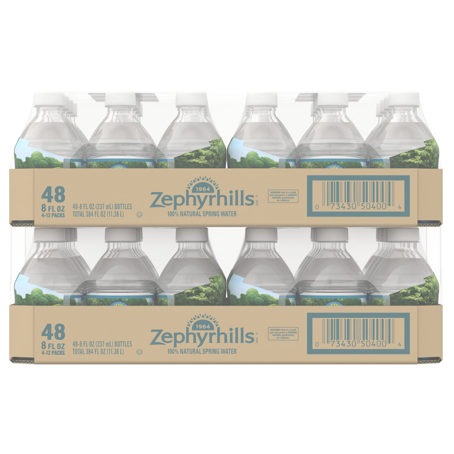 slide 5 of 5, Zephyrhills Brand 100% Natural Spring Water, 8-ounce mini plastic bottles (Total of 48), 8 oz
