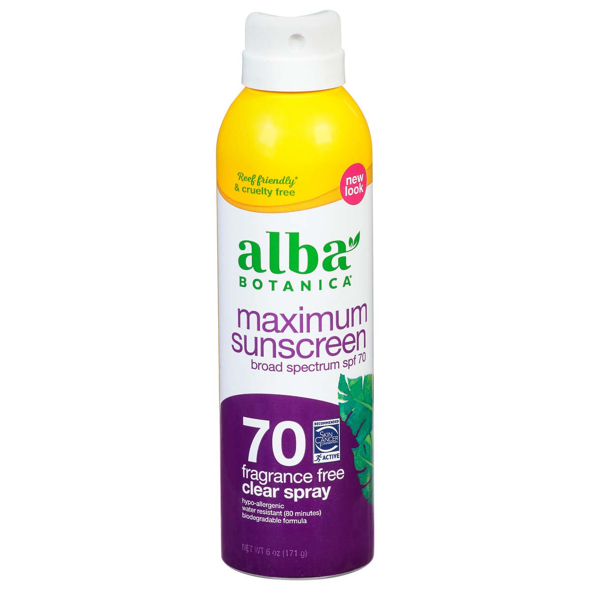 slide 1 of 1, Alba Botanica Maximum Sunscreen Spf70 Fragrance Free Clear Spray, 6 fl oz