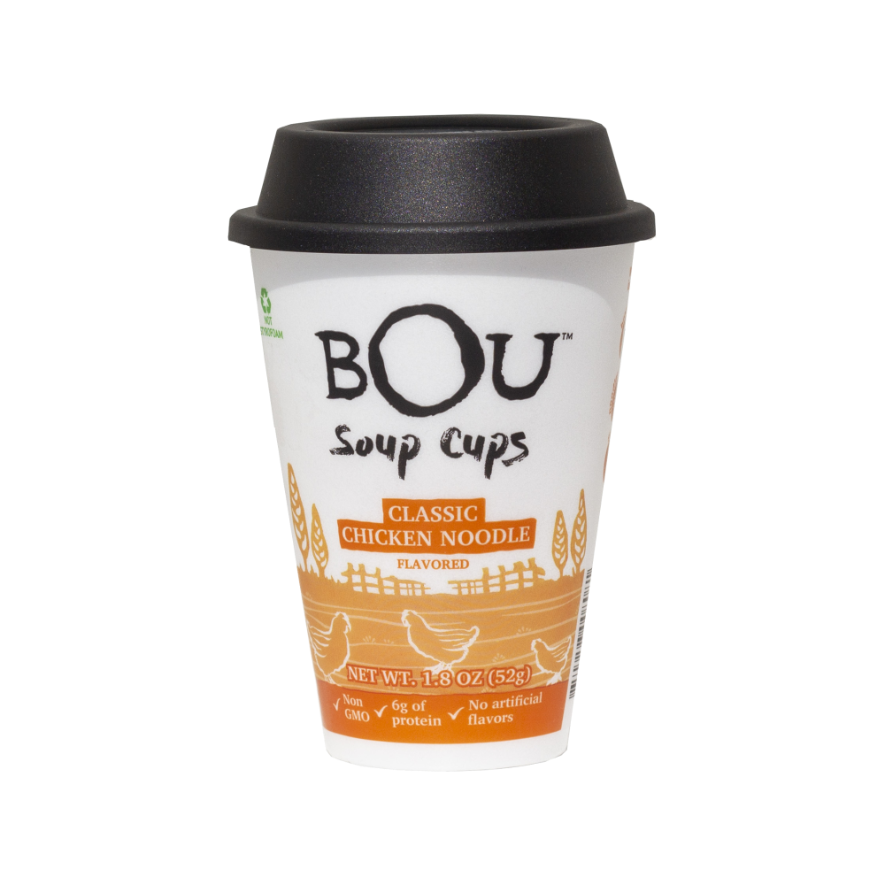 slide 1 of 1, BOU Brand Small Pack Cup Classic Chicken Noodle, 1.8 oz