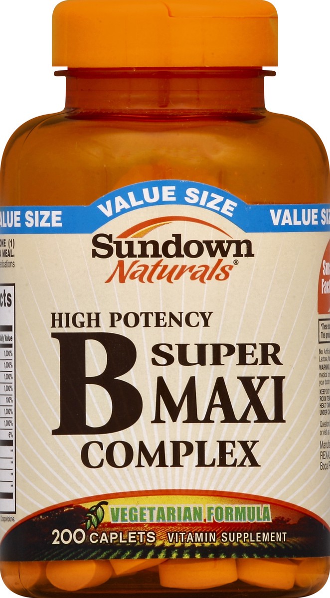 slide 1 of 3, Sundown Naturals B Super Maxi Complex 200 ea, 200 ct