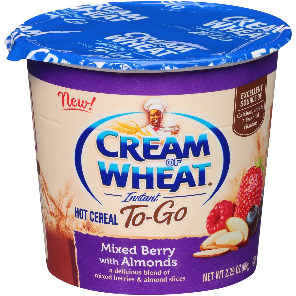 slide 1 of 9, Cream of Wheat® To-Go Mixed Berry with Almonds Instant Hot Cereal 2.29 oz. Cup, 2.29 oz
