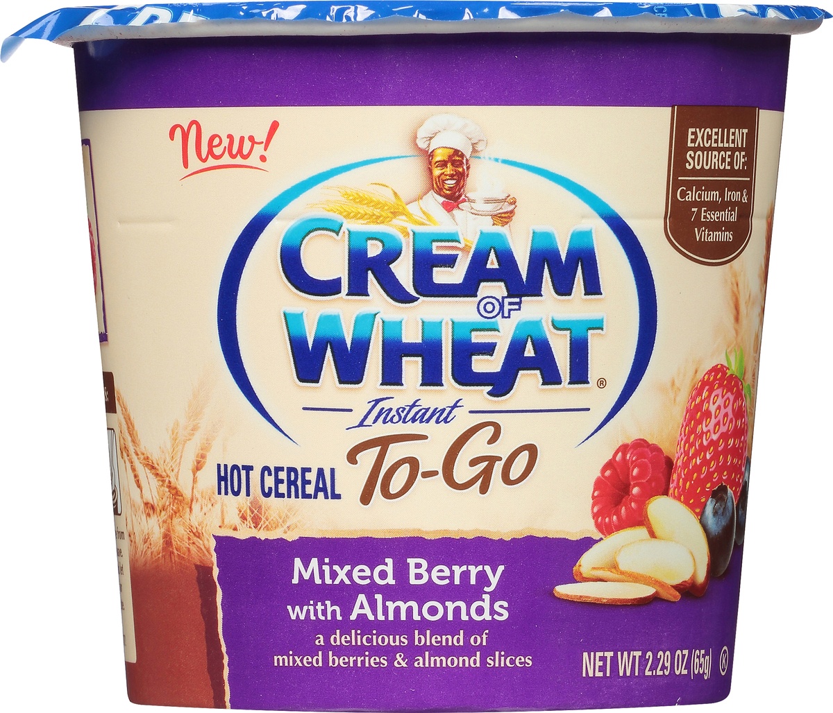 slide 7 of 9, Cream of Wheat® To-Go Mixed Berry with Almonds Instant Hot Cereal 2.29 oz. Cup, 2.29 oz