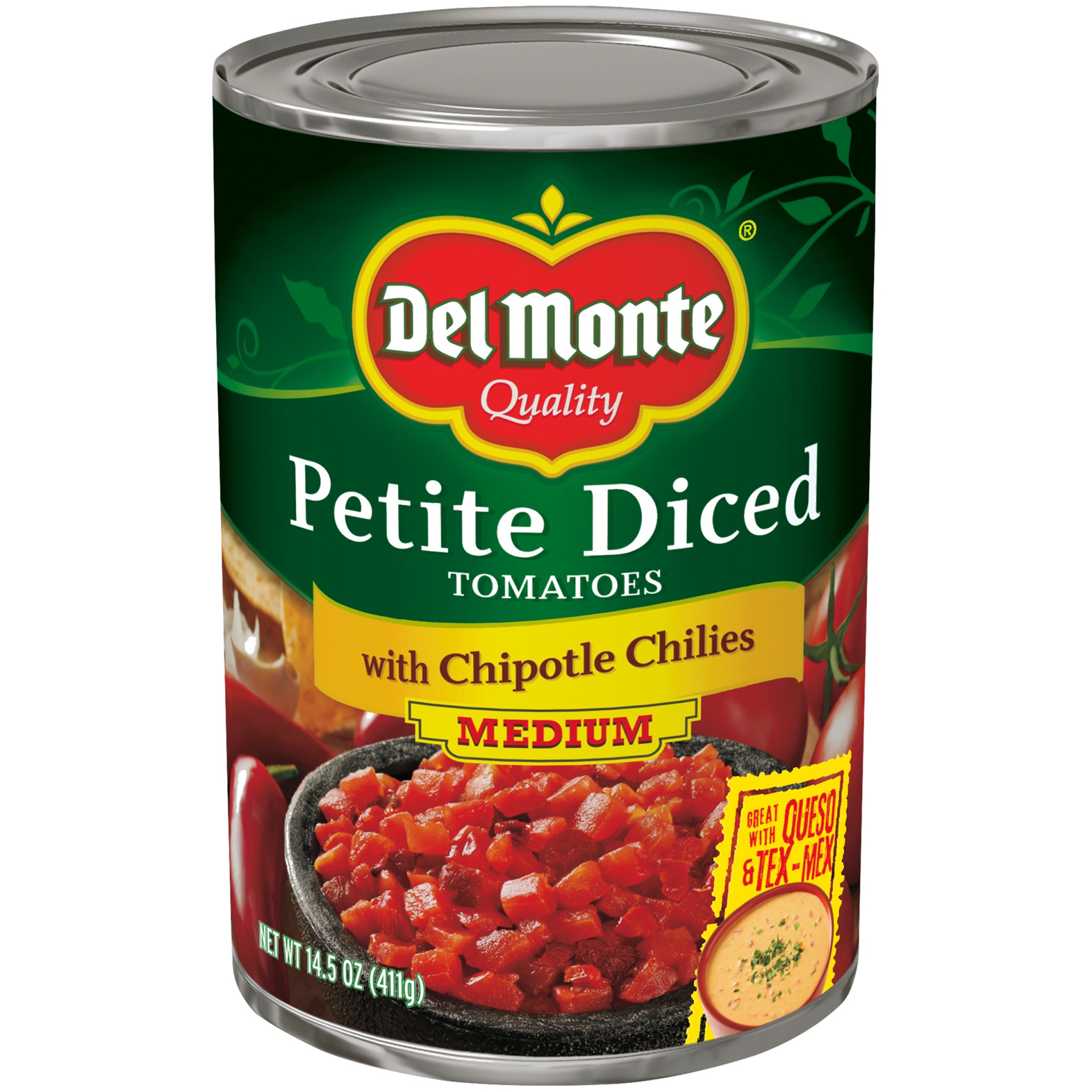 slide 1 of 3, Del Monte Petite Diced Medium Tomatoes With Chipotle Chilies, 14.5 oz