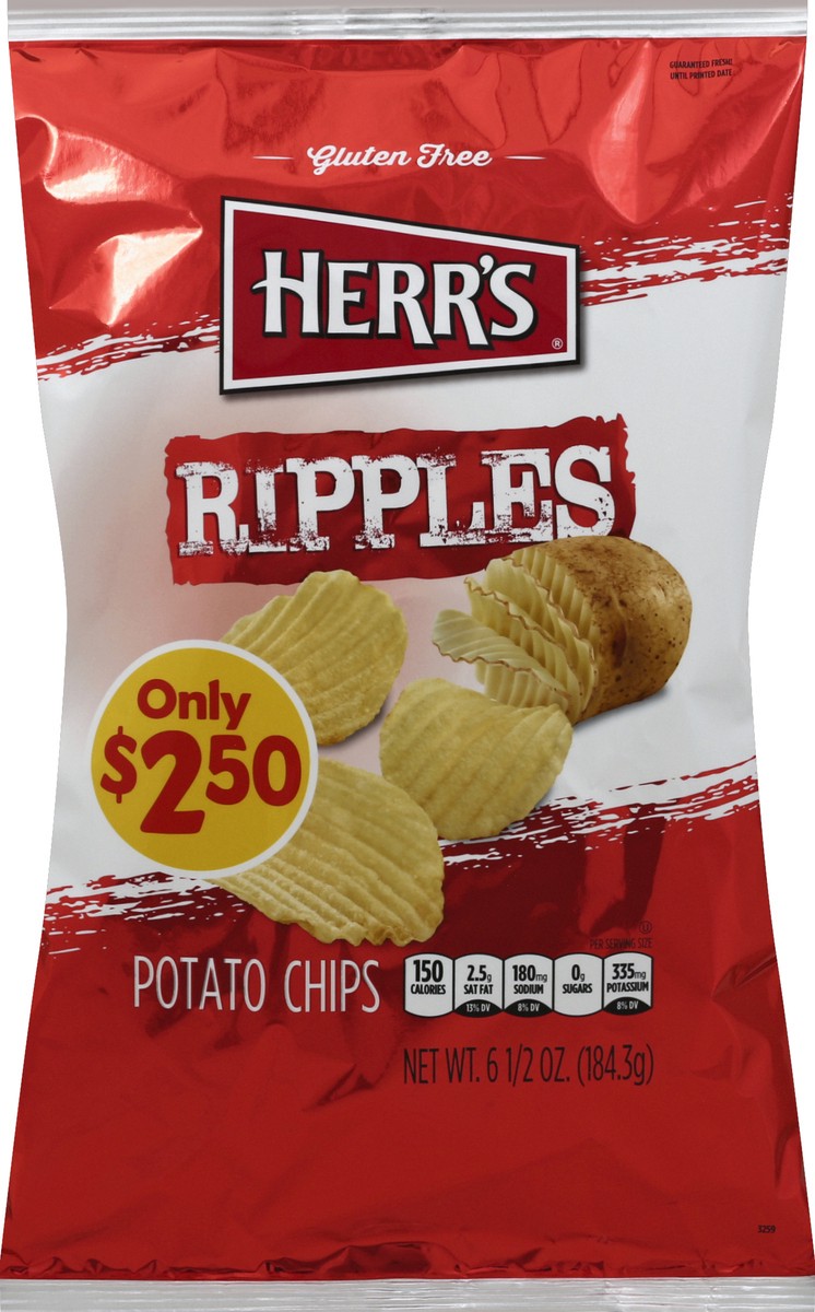 slide 5 of 6, Herr's Herr Ripple Potato Chips Regular, 6.5 oz