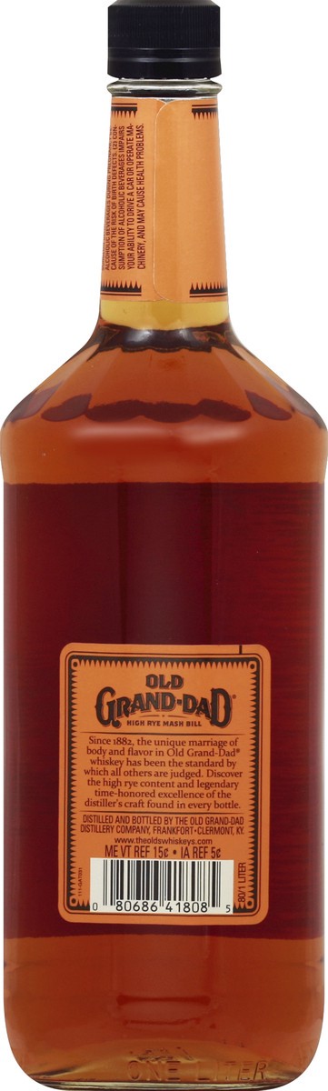slide 3 of 6, Old Grand-Dad Bourbon Whiskey 1 lt, 1 l