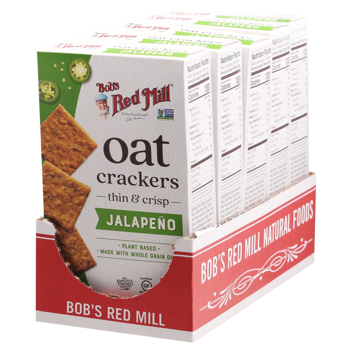 slide 3 of 8, Bob's Red Mill Jalapeno Oat Crackers 1 ea, 1 ct