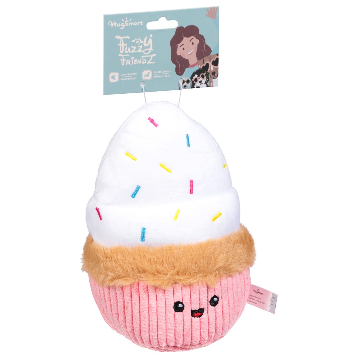 slide 2 of 9, Hugsmart Pet Dog Plush Toy Cupcake Single Pack Size 108g - EA, 1 ct