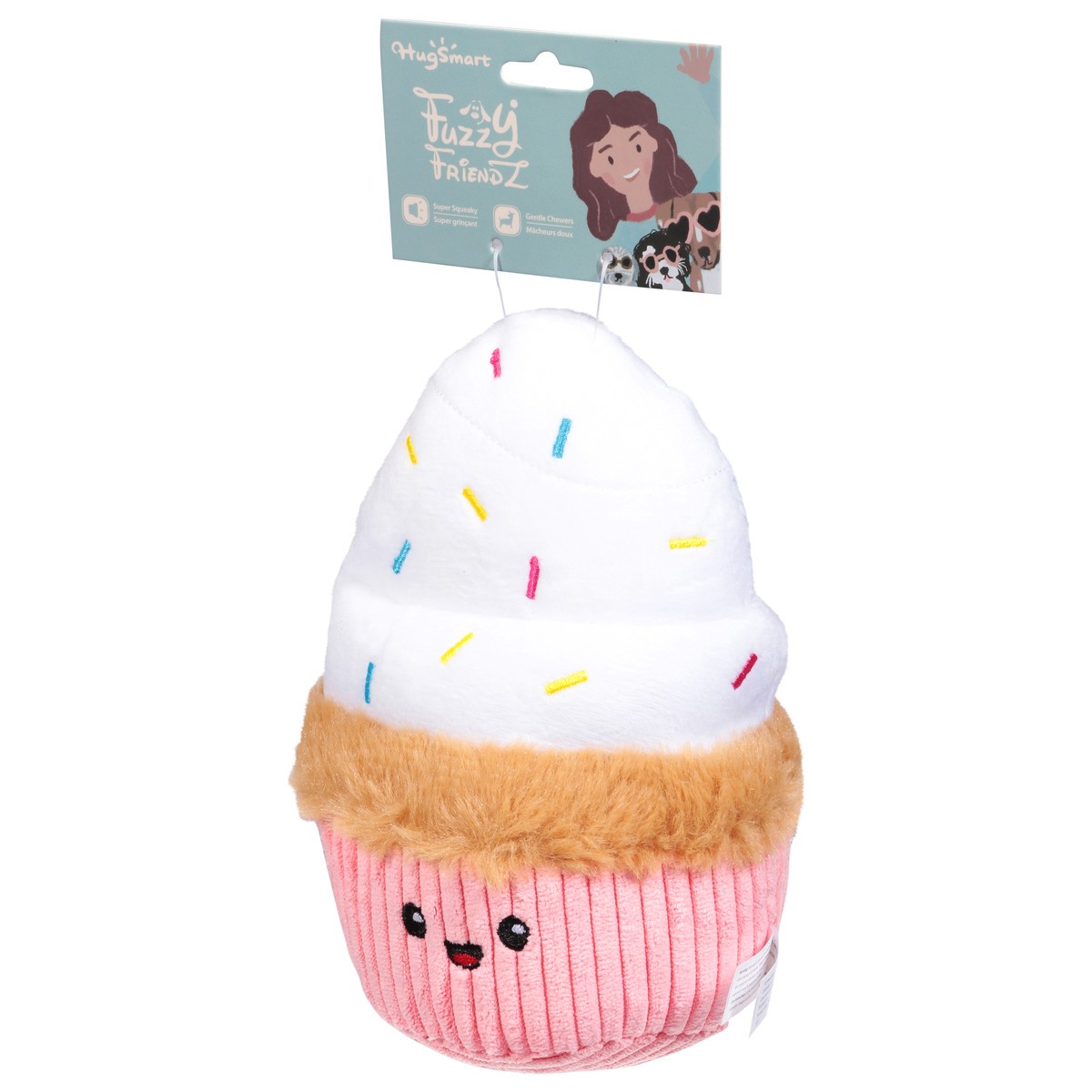 slide 5 of 9, Hugsmart Pet Dog Plush Toy Cupcake Single Pack Size 108g - EA, 1 ct