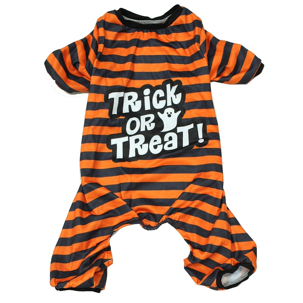 slide 1 of 1, Holiday Home Striped Pet Pajamas - Orange, 1 ct