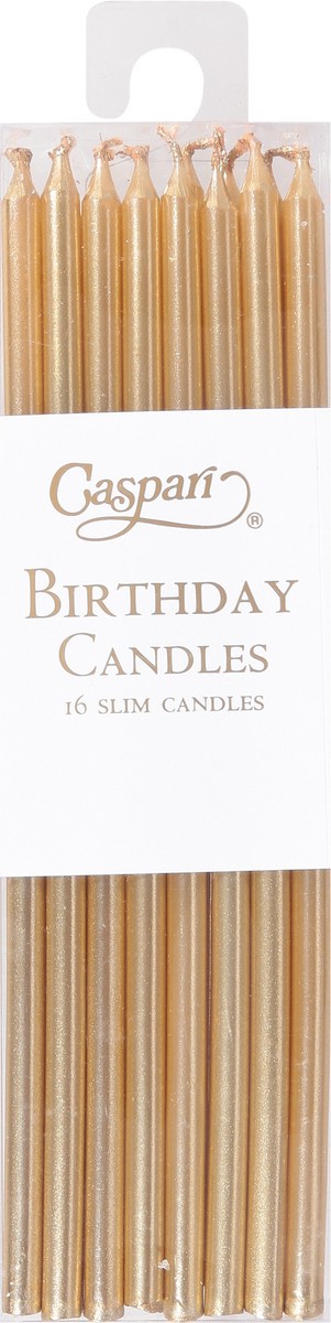 slide 9 of 11, Caspari Slim Gold Birthday Candles, 16 ct