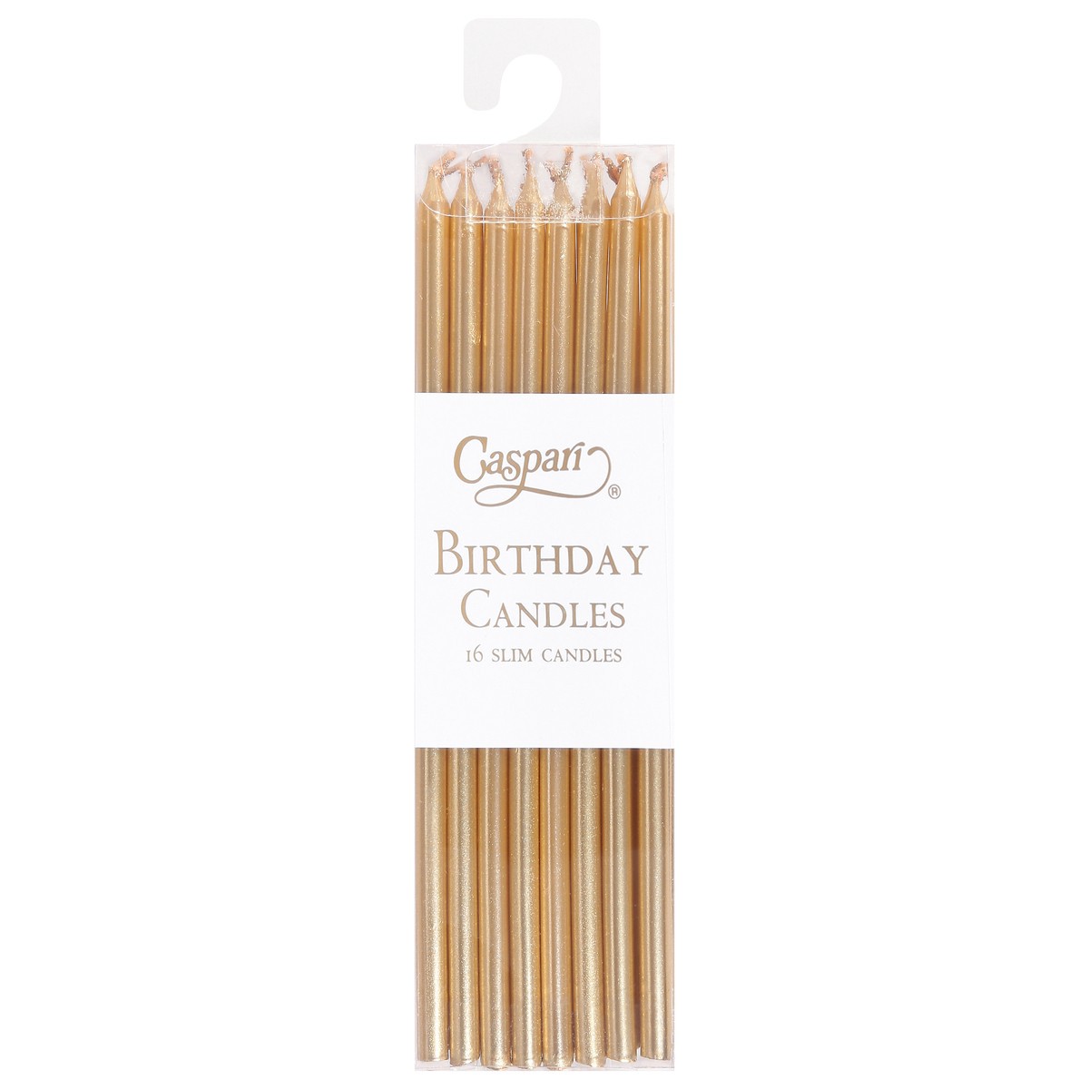 slide 2 of 11, Caspari Slim Gold Birthday Candles, 16 ct