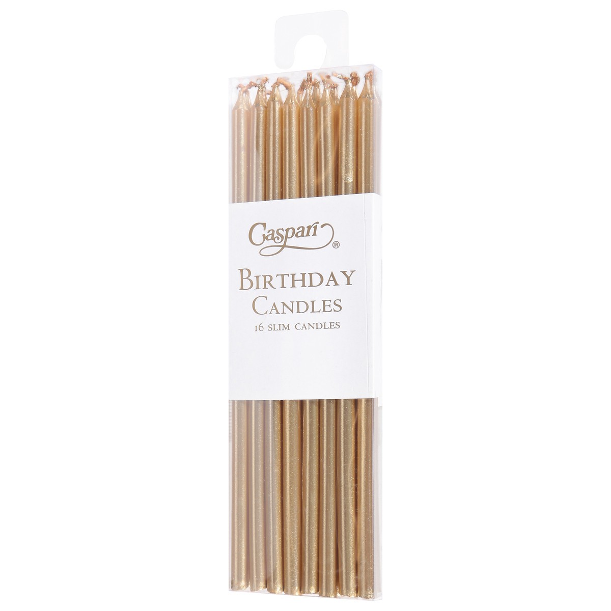 slide 10 of 11, Caspari Slim Gold Birthday Candles, 16 ct