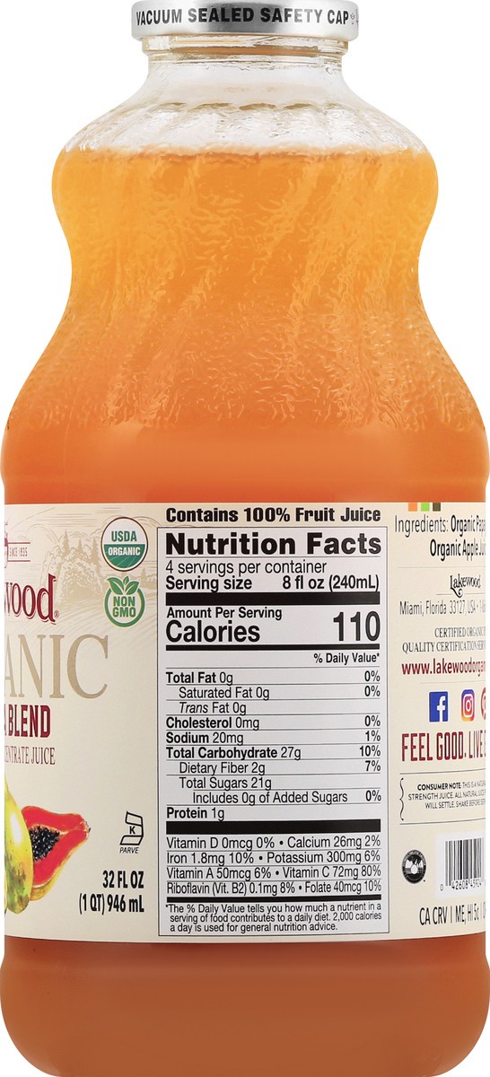 slide 9 of 13, Lakewood Organic Papaya Blend Juice 32 oz, 32 oz