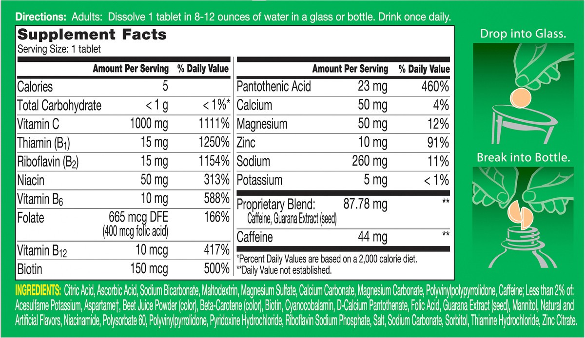 slide 4 of 8, Berocca Orange Vitamin Mineral Supplement Effervescent Tablets 20 ea, 20 ct