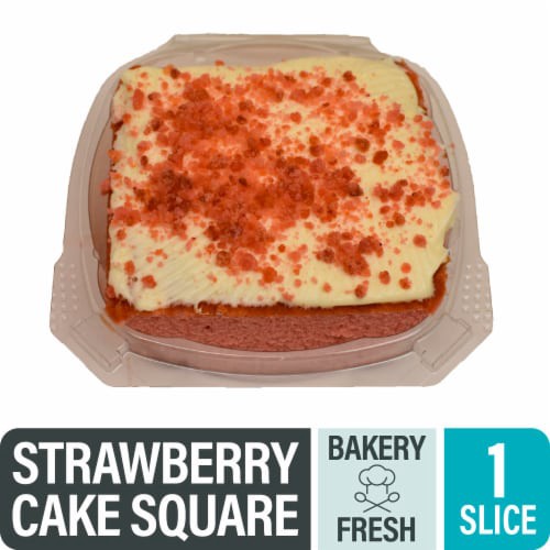 slide 1 of 3, Bakery Fresh Strawberry & Cream Cheese Square Cake, 6.8 oz