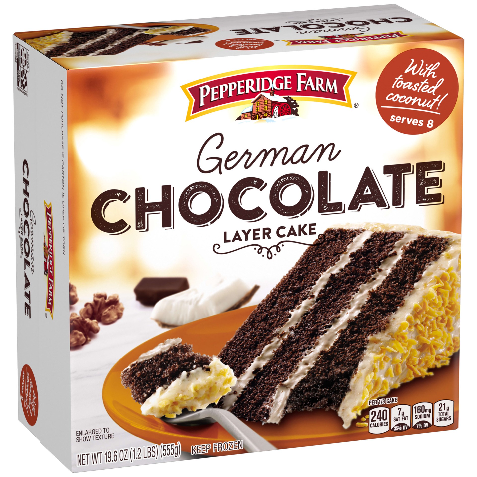 slide 5 of 10, Pepperidge Farm Frozen German Chocolate Layer Cake, 19.6 oz