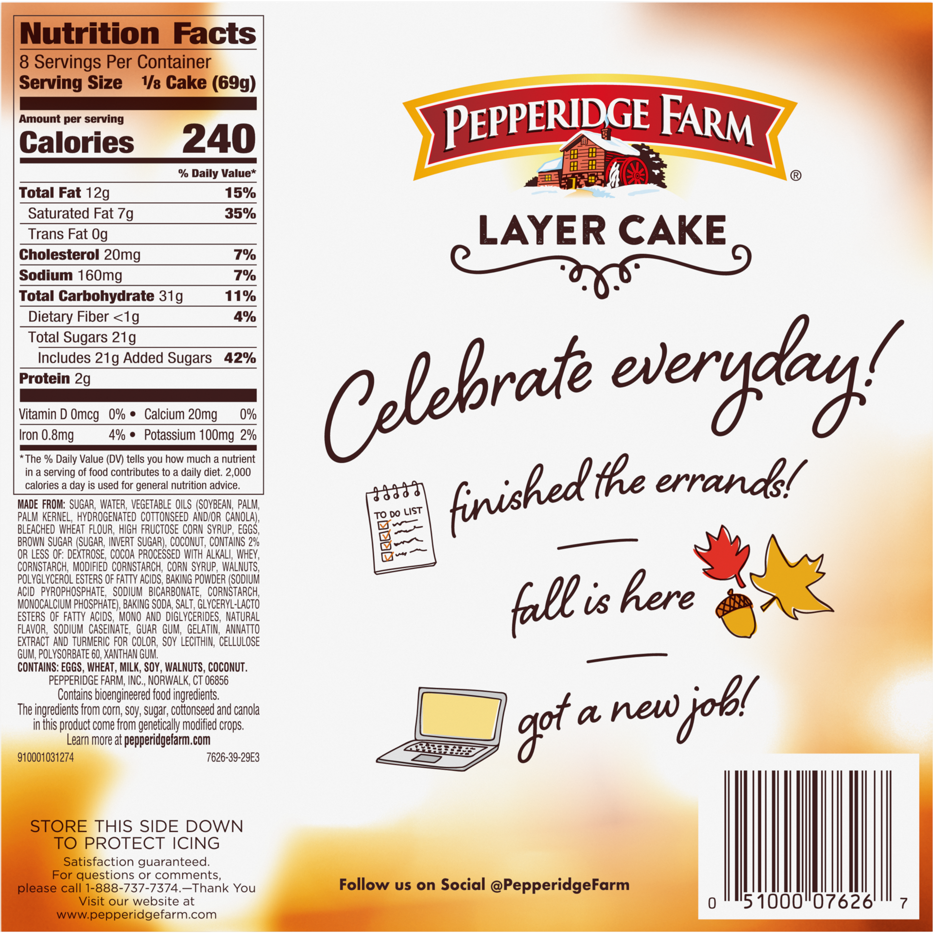 slide 2 of 10, Pepperidge Farm Frozen German Chocolate Layer Cake, 19.6 oz