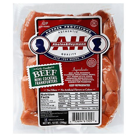 slide 1 of 1, A&h Franks Beef Cocktail Mini - 12 Oz, 12 oz