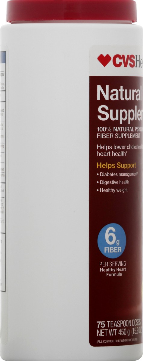 slide 5 of 10, CVS Health Natural Fiber Supplement, 75 Dose, 15.9 oz; 450 gram