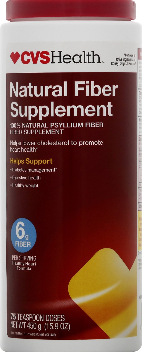 slide 1 of 10, CVS Health Natural Fiber Supplement, 75 Dose, 15.9 oz; 450 gram
