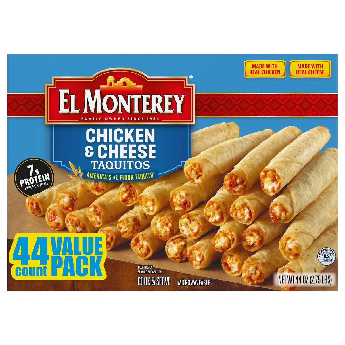 slide 1 of 1, El Monterey Chicken & Cheese Taquitos Value Pack 44ct, 44oz, 44 ct