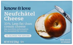 Know & Love Neufchatel Cream Cheese Brick - 8 oz