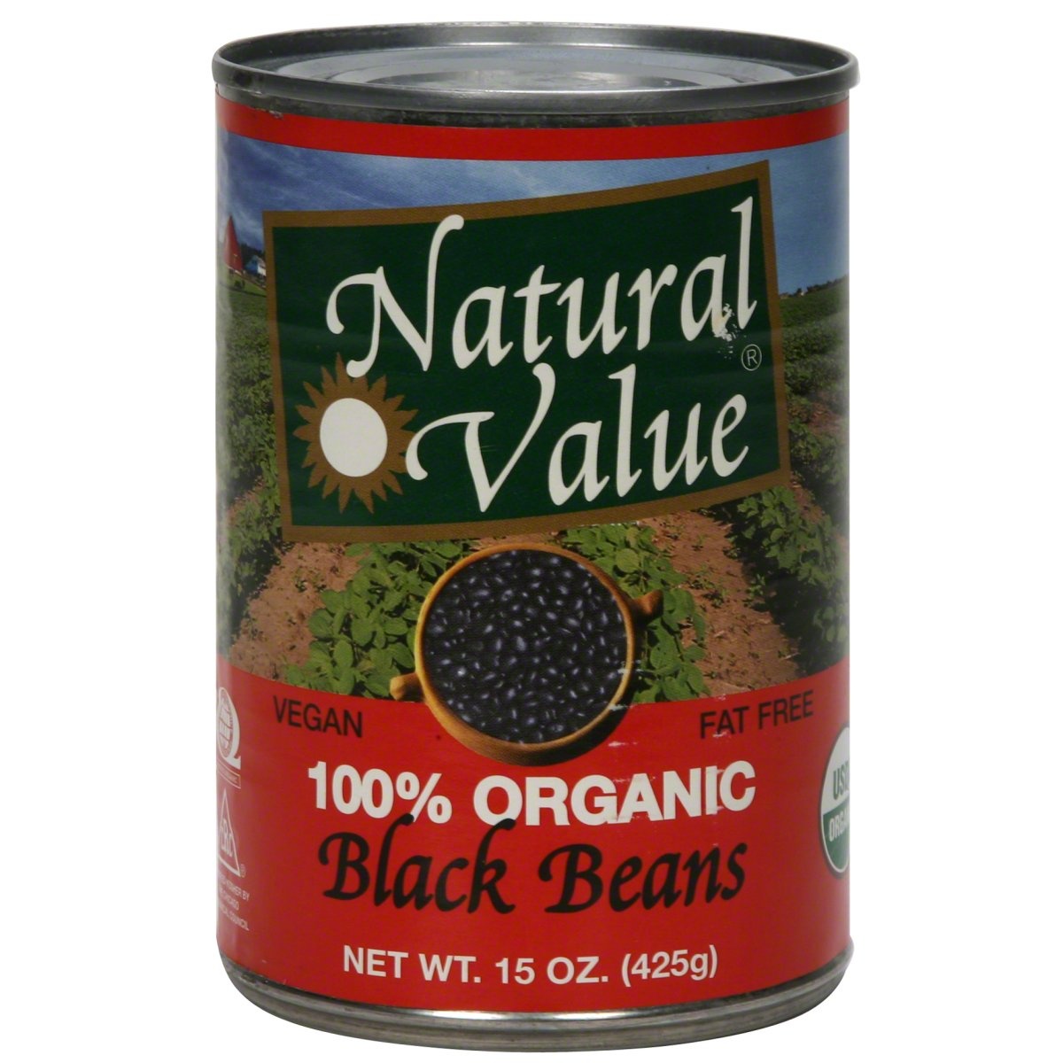 slide 1 of 1, Natural Value Organic Black Beans, 15.25 oz