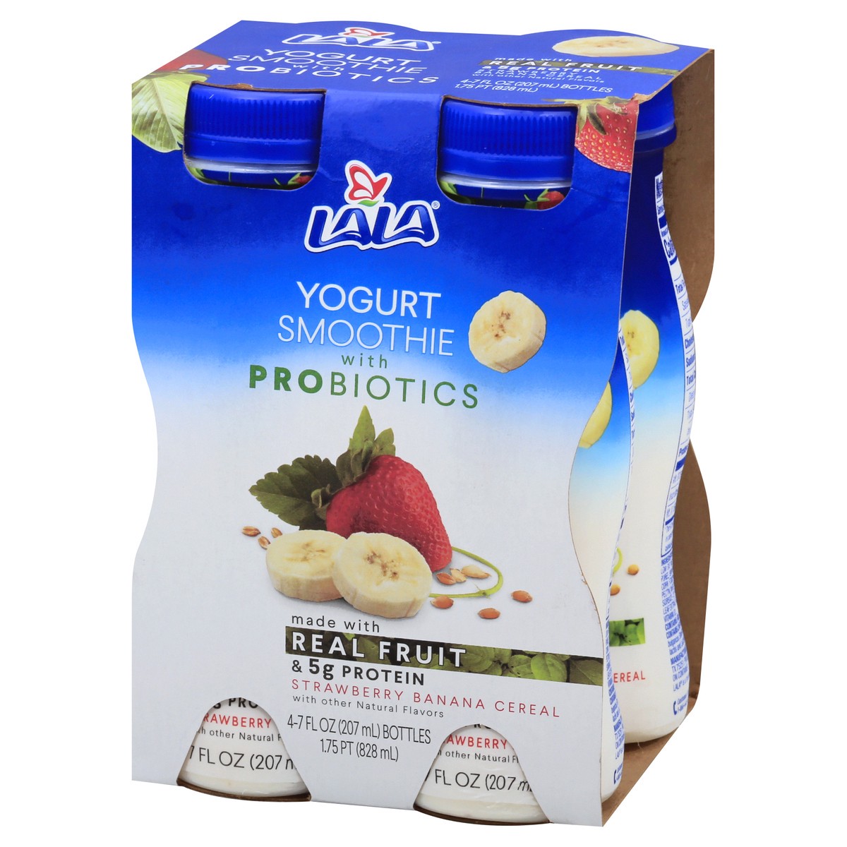 slide 5 of 10, LALA Strawberry Banana Cereal Yogurt Smoothie 4 pack, 4 ct