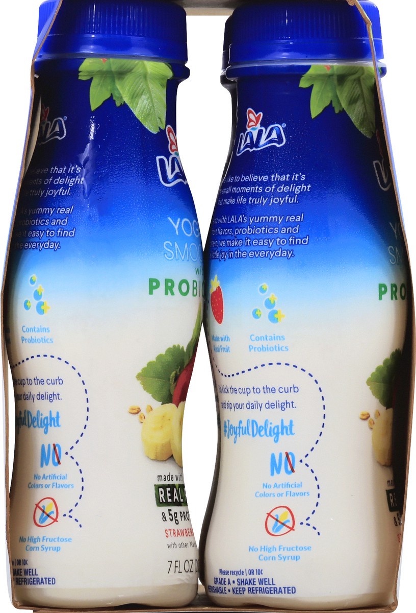 slide 4 of 10, LALA Strawberry Banana Cereal Yogurt Smoothie 4 pack, 4 ct
