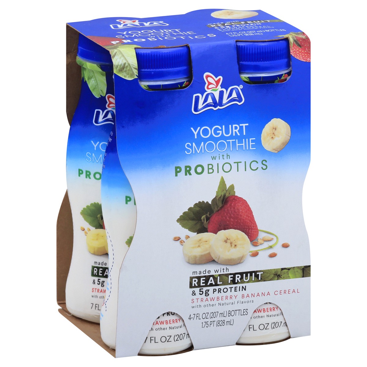 slide 6 of 10, LALA Strawberry Banana Cereal Yogurt Smoothie 4 pack, 4 ct