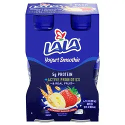 LALA Strawberry Banana Cereal Yogurt Smoothie 4 pack