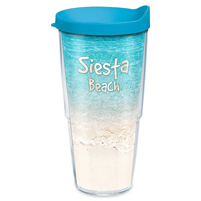 slide 1 of 1, Tervis Tropical Beach Siesta Key Wrap Tumbler with Lid, 24 oz