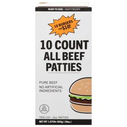 Flanders 10Ct All Beef Patties 30Oz