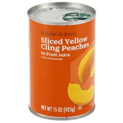 Know & Love Canned Sliced Peaches In Juice 15 Ounces