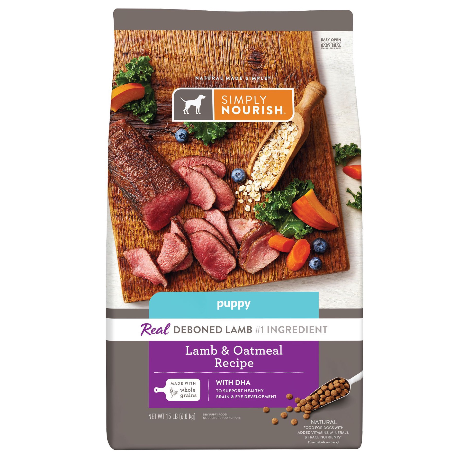 Simply Nourish Original Puppy Dry Dog Food - Lamb & Oatmeal 15 lb | shipt