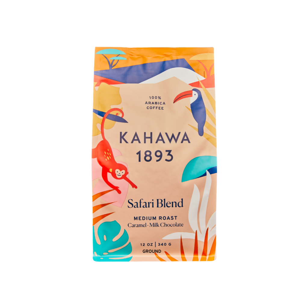 slide 1 of 1, Kahawa 1893 Safari Blend Caramel Milk Chocolate Medium Roast Coffee, 12 oz