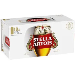 Stella Artois Premium Lager Beer, 18 Pack 12 fl oz Cans
